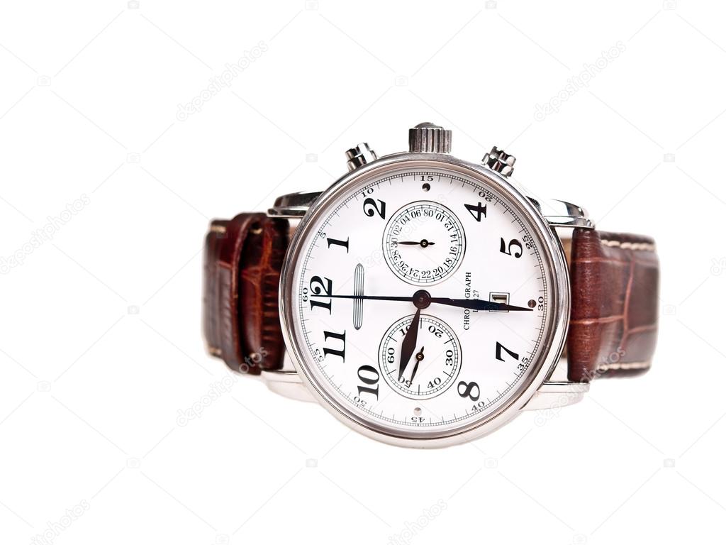men's wrist watch isolated on white