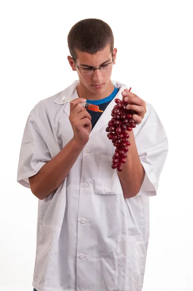 Experiments with grapes fruits in laboratory — Stock Photo, Image