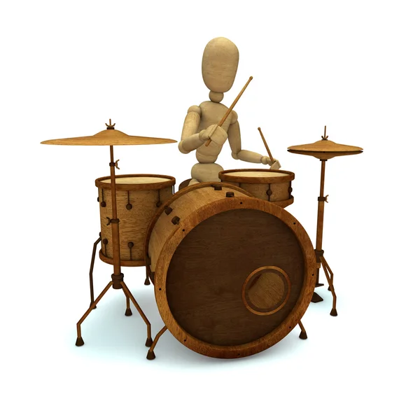 Speelgoed speelt drum — Stockfoto