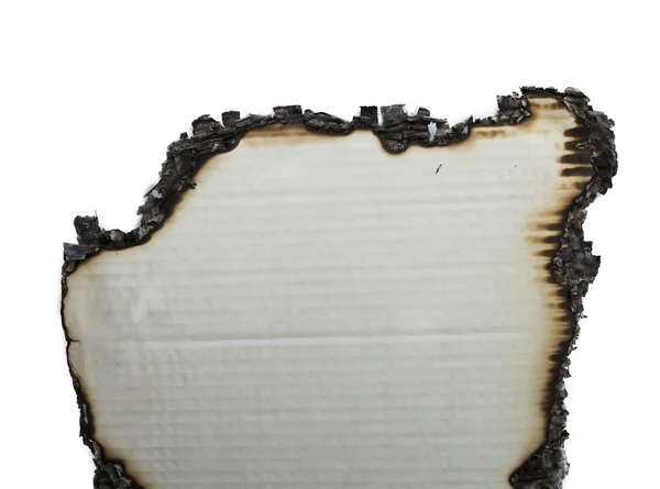 Charred paper on a white background — Stock Photo, Image