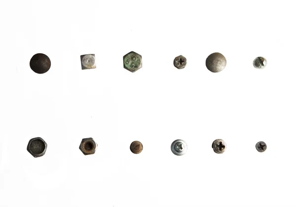 Variations screws head close up — Stock Photo, Image