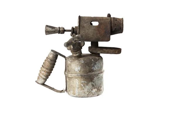 Old blowtorch isolated on white background — Stock Photo, Image