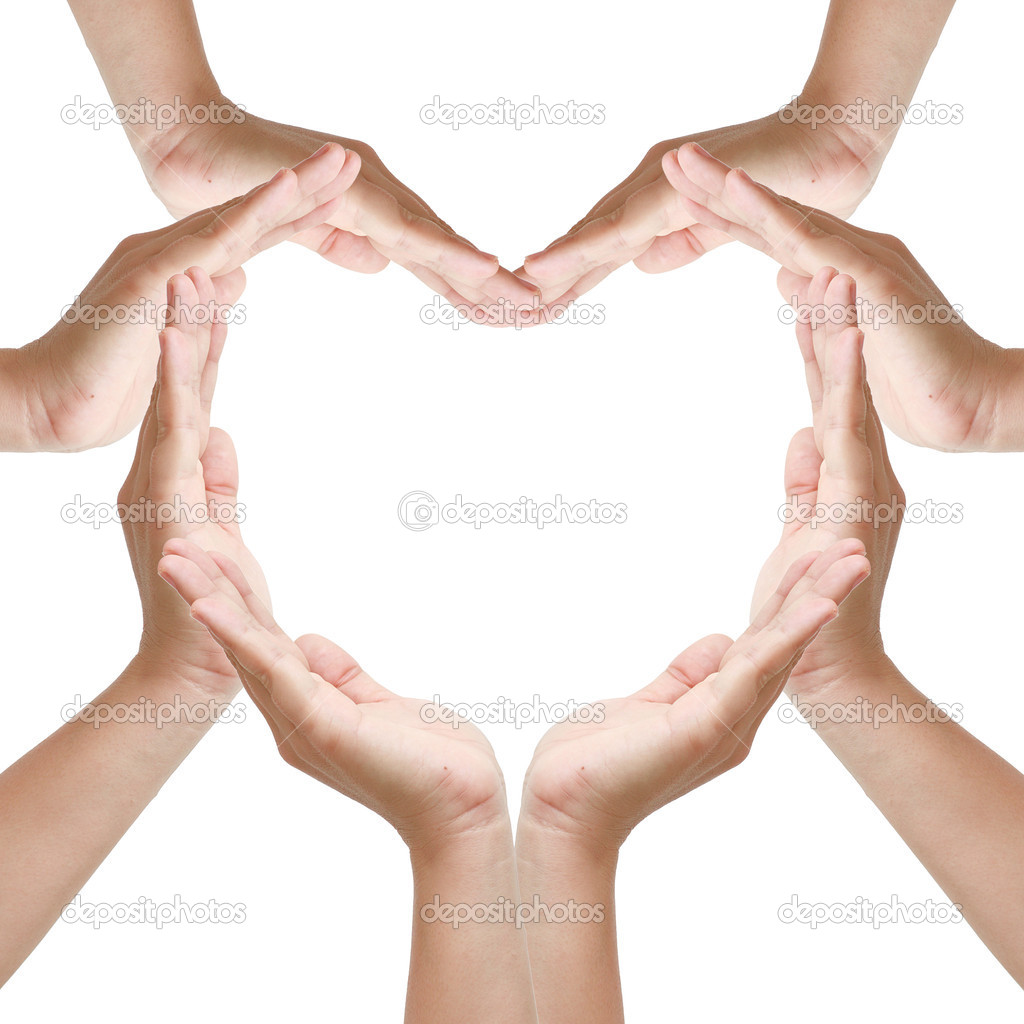 Hands make heart shape