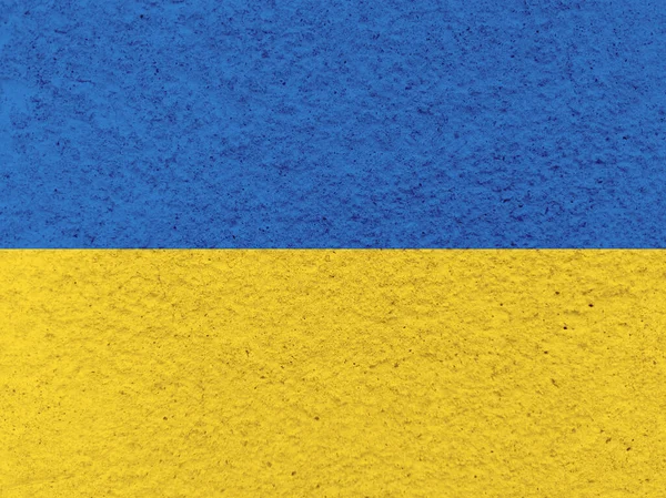 Blue and yellow color old concrete texture. Ukrainian flag simple background. Stock photo — Stock Photo, Image