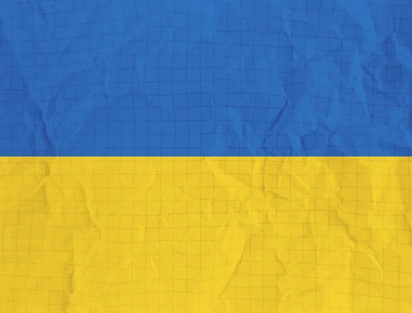 Drapeau ukrainien couleurs fond. Texture de feuille de papier sectionnel froissé — Photo