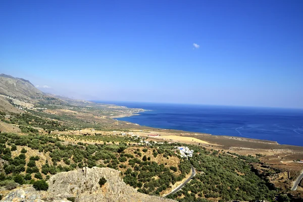 Grecia, isla Creta vista desde el panorama del monte Imágenes de stock libres de derechos