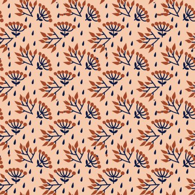 Çiçek desenli kusursuz vektör deseni.