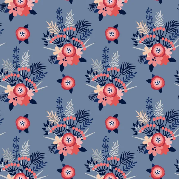 Modèle vectoriel sans couture avec motif floral. — Image vectorielle