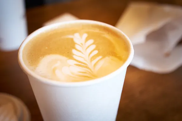 Coffe para ir com padrão — Fotografia de Stock