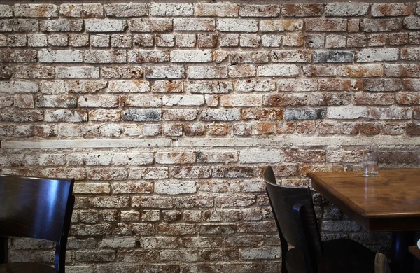 Mur z cegły w kawiarni w Nowym Jorku — Zdjęcie stockowe