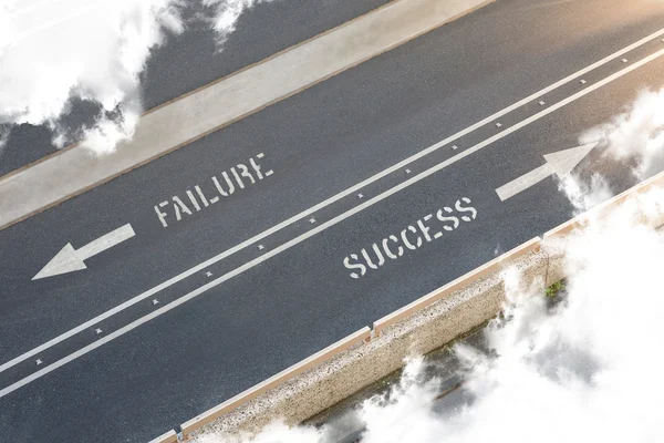 Failure Success Street direction — Stock Photo, Image