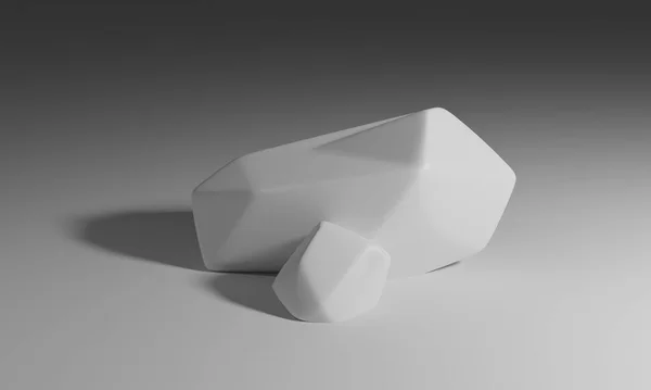 白色柔软光滑的石头构图.3D用白色鹅卵石作复图解. — 图库照片