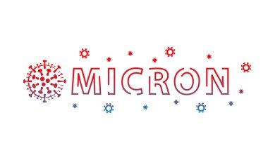 Yeni Omicron Coronavirus metin tasarımı. Coronavirus hücresi ve yeni virüs türü metin tasarımı.