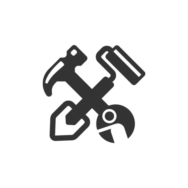 Repair Construction Simple Icon Vector Builder Master Logo Template Hammer — Archivo Imágenes Vectoriales