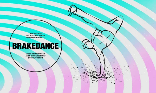 One Hand Frieze Boy Vector Breakdancer Dancing Making Frieze One — Διανυσματικό Αρχείο