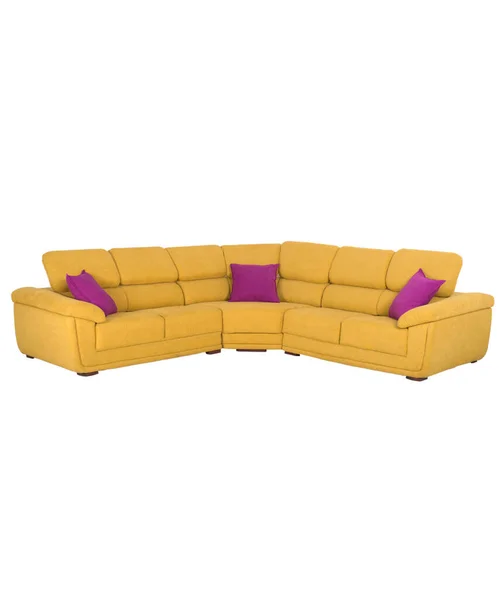 黄色粉色填充物沙发 — 图库照片