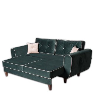 yeşil renkli genişletilebilir kanepe