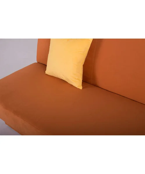 Rozkładana Przechowywana Wyściełana Sofa Kolorze Pomarańczowym — Zdjęcie stockowe