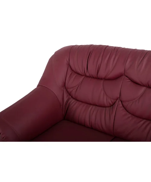Κόκκινο Δερμάτινο Καναπέ Σετ Και Μονό Κάθισμα — Φωτογραφία Αρχείου