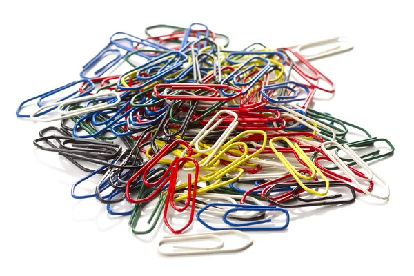 Multi-colored paper clips — Stock Photo, Image