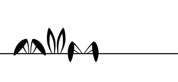 Κουνέλια Αυτιά Bunny Αυτιά Εικόνα Σιλουέτα Σχήμα Γραμμής Αστείο Πασχαλινό — Διανυσματικό Αρχείο