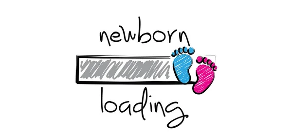 Yeni Doğan Bebeğin Sloganı Indirme Çubuğuyla Yükleniyor Bebeğim Lütfen Bekle — Stok Vektör