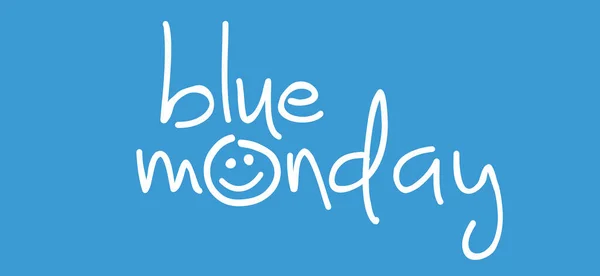 Slogan Olá Feliz Segunda Feira Azul Com Sorriso Sinal Ícone — Vetor de Stock