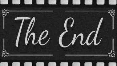 Slogan, son. Eski film şeridi. Eski filmler kareleri soyar. Detaylar, çizikler, işaretler ve tahıllarla dolu eski bir filmin etkisi. Film geri sayımı