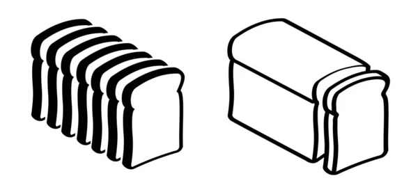 Icône Symbole Tranches Pain Pictogramme Pains Vectoriels Plats Panneau Sandwich — Image vectorielle