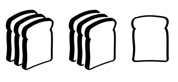 Icône Symbole Tranches Pain Pictogramme Pains Vectoriels Plats Panneau Sandwich — Image vectorielle