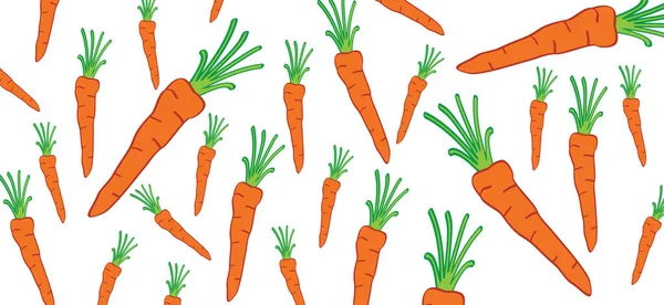 Оранжевый Силуэт Баннера Свежая Морковь Халмом Листьями Мультфильм Рисование Овощной — стоковый вектор