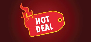 Slogan süper! Çizgi film, yanan ateş ya da yanan resim. Düz vektör anlaşmaları logosu, sıcak satış, fiyat teklifi afişi ve ateş işareti. Özel etiket ya da rozet, iş ya da indirim terfisi. Ateş etiketleri ayarlandı.