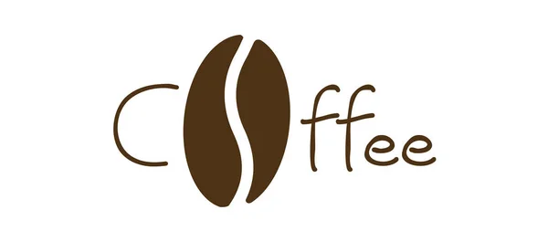 Slogan Koffie Met Letter Als Koffieboon Vlak Vectorteken Motivatie Inspiratie — Stockvector