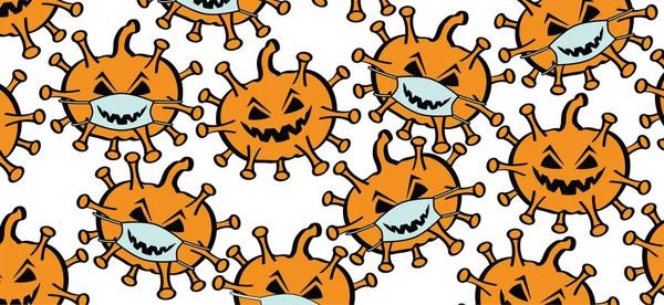 Frohe Halloween Party Oktoberfest Cartoon Zeichnet Kürbisse Gruseliges Halloween Und — Stockvektor