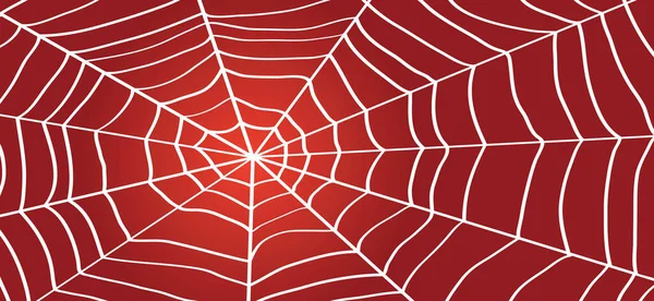 Dessin Animé Toile Araignée Rouge Pour Une Fête Halloween Heureuse — Image vectorielle