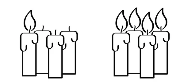 День Первого Второго Четвертого Пришествия День Свечей Декабря Огненная Лампа — стоковый вектор