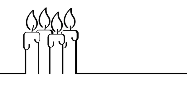 Erster Zweiter Oder Vierter Advent Tag Der Kerzen Dezember Feuerlampe — Stockvektor