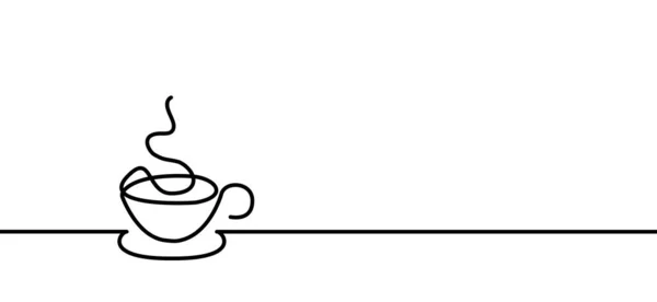 線のパターン コーヒーやテアの新鮮なカップ 家庭や仕事のために 漫画ベクトルホットテア コーヒーカップサインやピクトグラム モチベーションとインスピレーションメッセージのアイデアコンセプト — ストックベクタ
