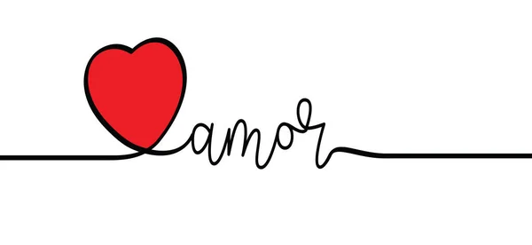 Мультфильм Язык Комиксов Амор Итальянское Слово Означающее Любовь Символом Сердца — стоковый вектор