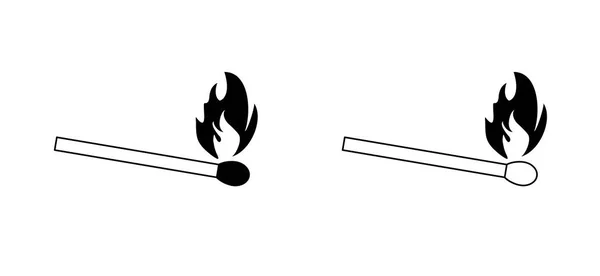 Matchstick Σύμβολο Lucifer Κάπνισμα Φωτιά Λογότυπο Φλόγας Κάψιμο Εικονιδίου Αγώνων — Διανυσματικό Αρχείο