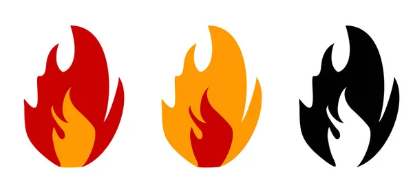 Rojo Naranja Fuego Signo Llama Burning Coincide Con Icono Pictograma — Archivo Imágenes Vectoriales