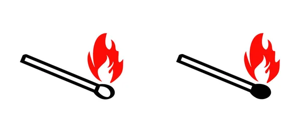 Fósforo Ardiente Signo Lucifer Fumar Fuego Llama Logotipo Burning Coincide — Archivo Imágenes Vectoriales