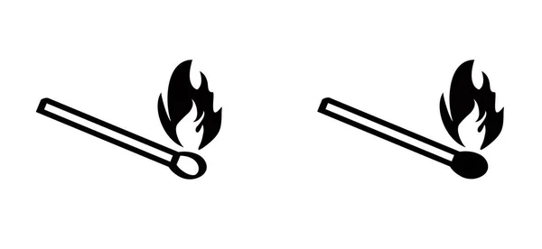 Matchstick Signo Lucifer Fumar Fuego Llama Logotipo Burning Coincide Con — Archivo Imágenes Vectoriales