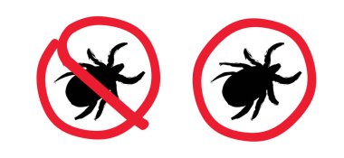 Lyme hastalığının kene uyarısını önlemesi. Tik dikkat. Dur işareti. Isırmak ve enfeksiyon kapmak için böcek virüsü. Böcek, borrelia ısırıkları..