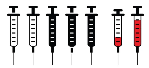 Lege Injectienaalden Een Medische Spuit Met Naalden Injectienaald — Stockvector