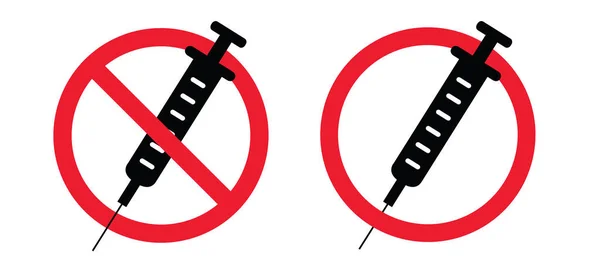 Όχι Ναρκωτικά Δεν Έχει Σύριγγα Σταματάτε Βελόνες Ένεσης Ιατρική Σύριγγα — Διανυσματικό Αρχείο
