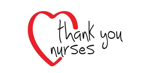 Slogan Terima Kasih Perawat Dengan Tanda Stetoskop Pada Mei Perawatan - Stok Vektor