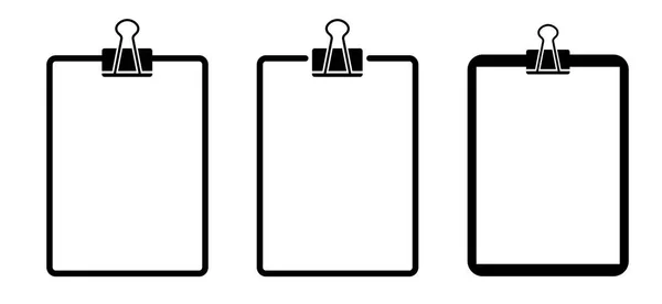 Klembord Met Een Blanco Vel Papier Bindmiddelen Voor Metalen Paperclips — Stockvector