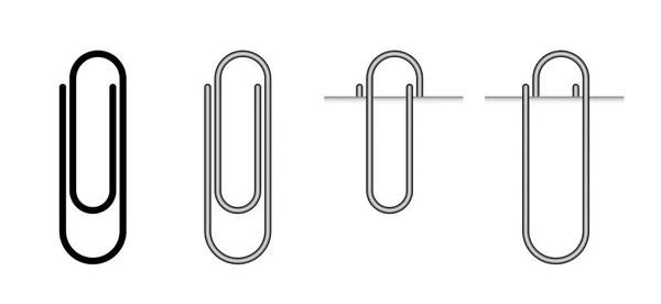 Metalen Paperclips Transparante Achtergrond Cartoon Tekening Kantoor Paperclips — Stockvector