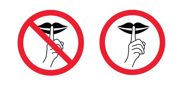 Лозунг Шшшш Знак Остановитесь Пожалуйста Будьте Спокойны Форбад Молчи Молчи — стоковый вектор